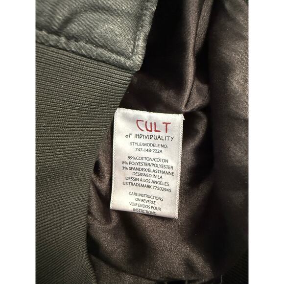 CULT OF INDIVIDUALITY Women's Moto Black Bomber Jacket Sz S - Picture 7 of 10